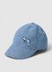 Baby blue denim pure cotton hat with crocodile_1