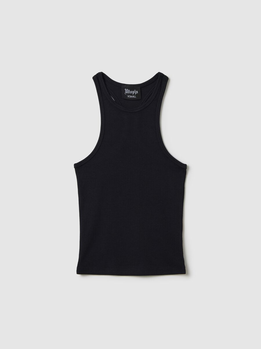 Crew Neck Black Tank Top_5