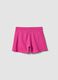 Girls' pink shorts in pure organic cotton with elasticated waist_4