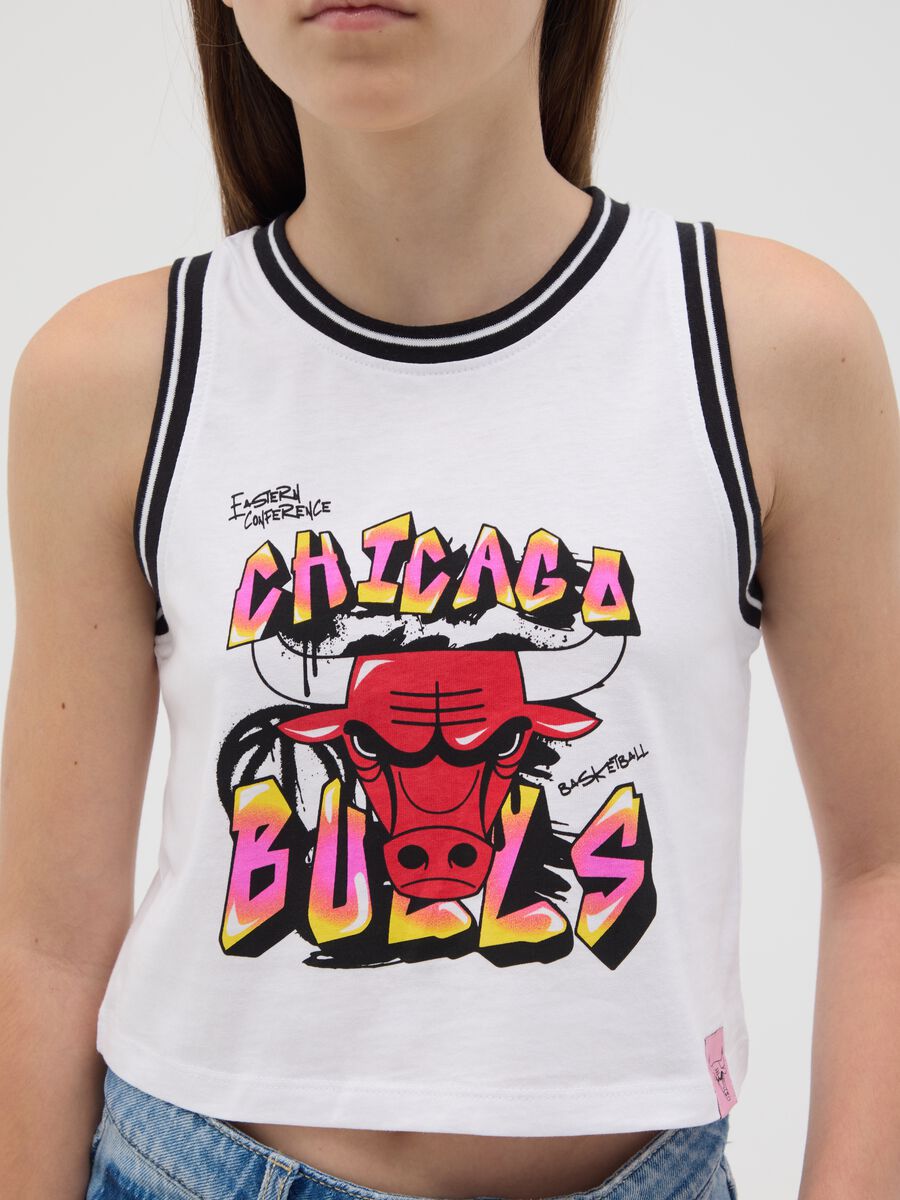 Girls' pure cotton white regular fit tank top_2