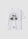 White pure cotton T-shirt with print_3