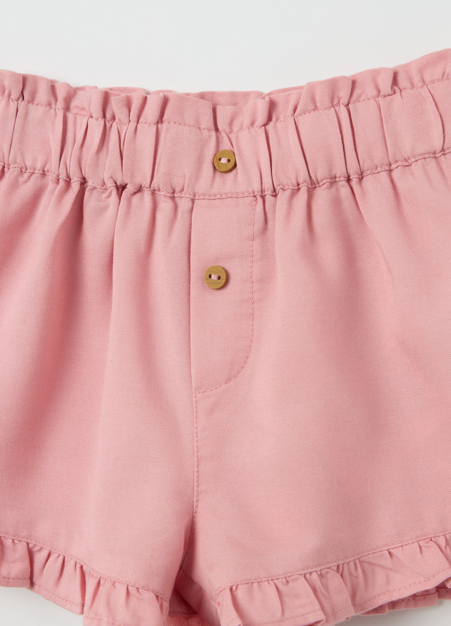 Stretch cotton T-shirt and shorts set