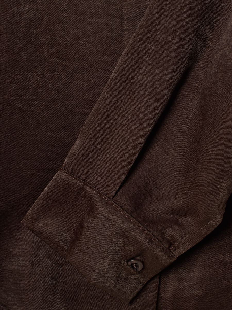 Brown viscose-blend shacket, regular fit_1