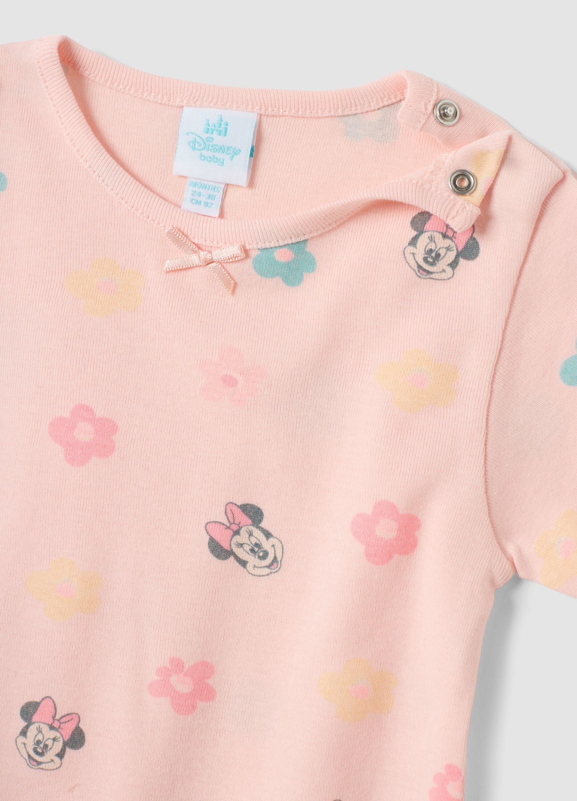 2-pack of pink organic cotton Minnie bodysuits