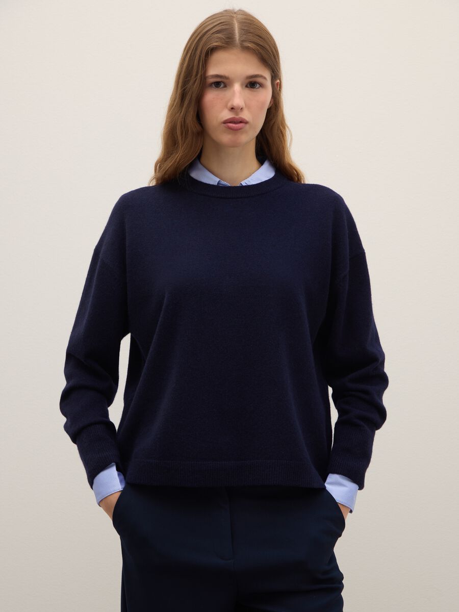 Blue pure wool sweater regular fit_0