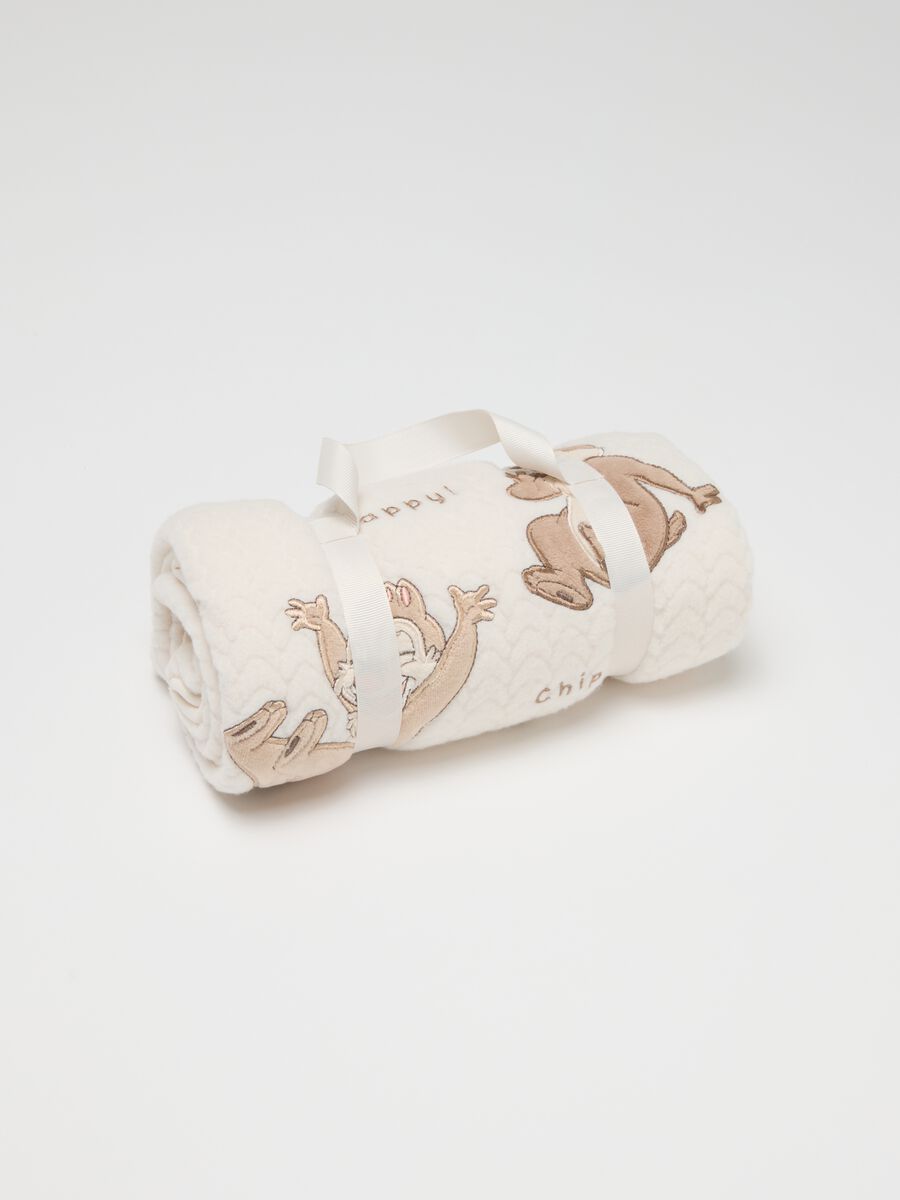Beige velour baby blanket_1