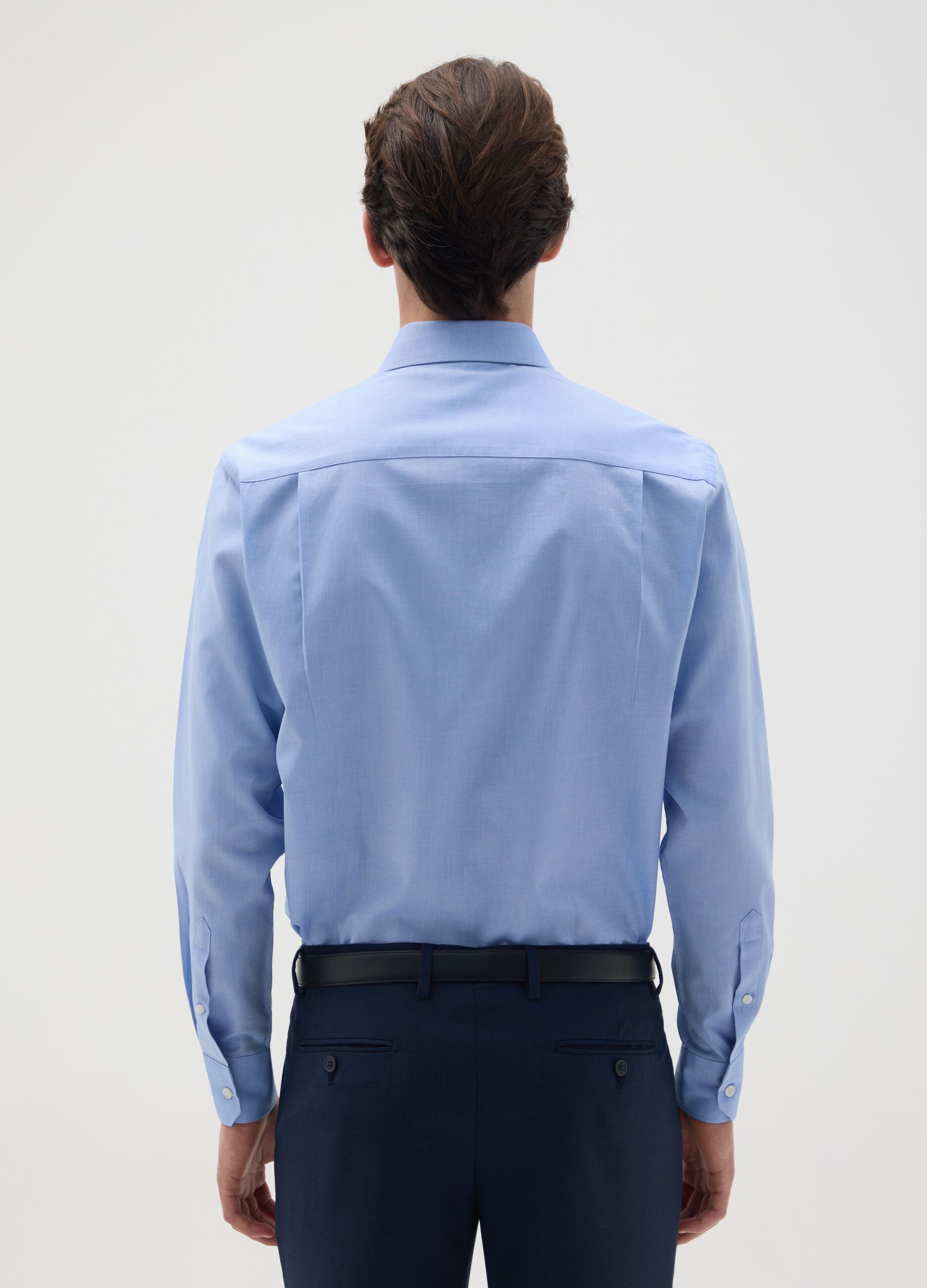 Men's pure cotton light blue shirt