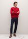 Red Crew Neck Pullover in Pure Lambswool Regular Fit_1