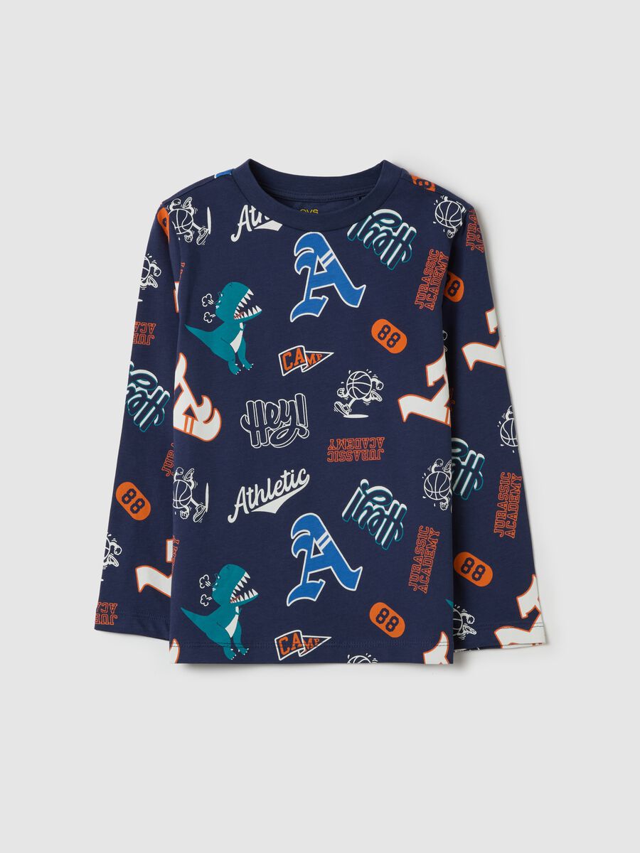T-shirt with long sleeves and all-over print_0
