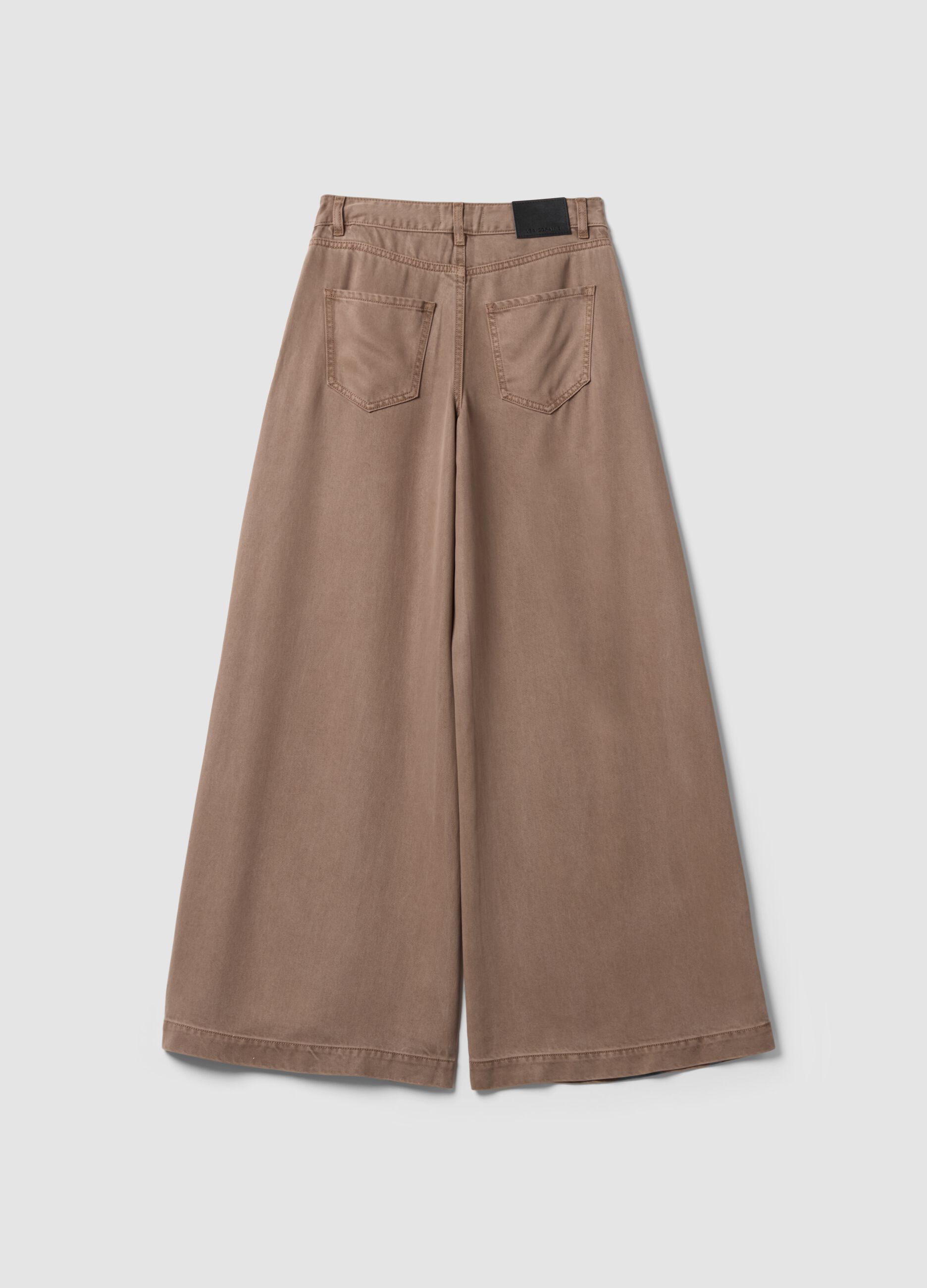 Brown wide-leg jeans in pure lyocell