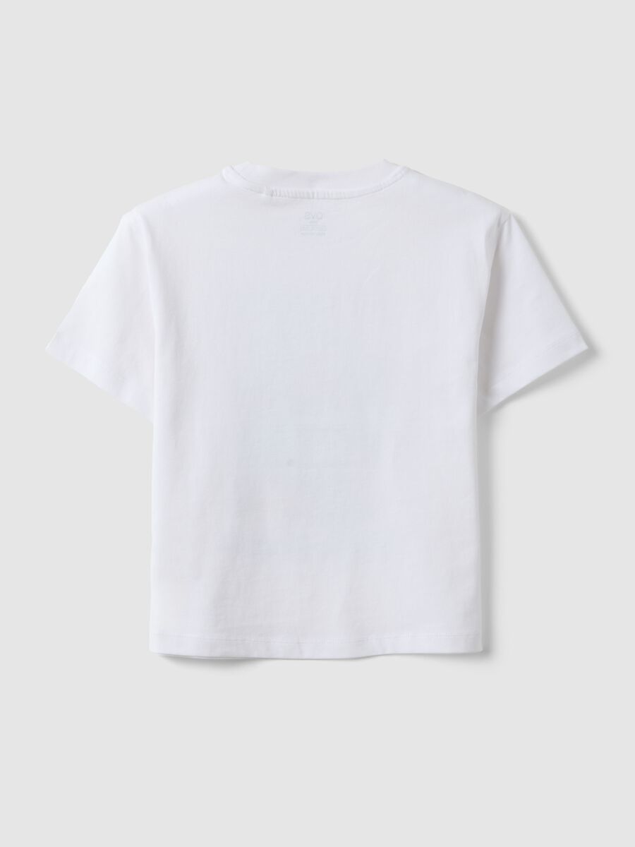 White pure cotton oversized fit children's T-shirt with print_1