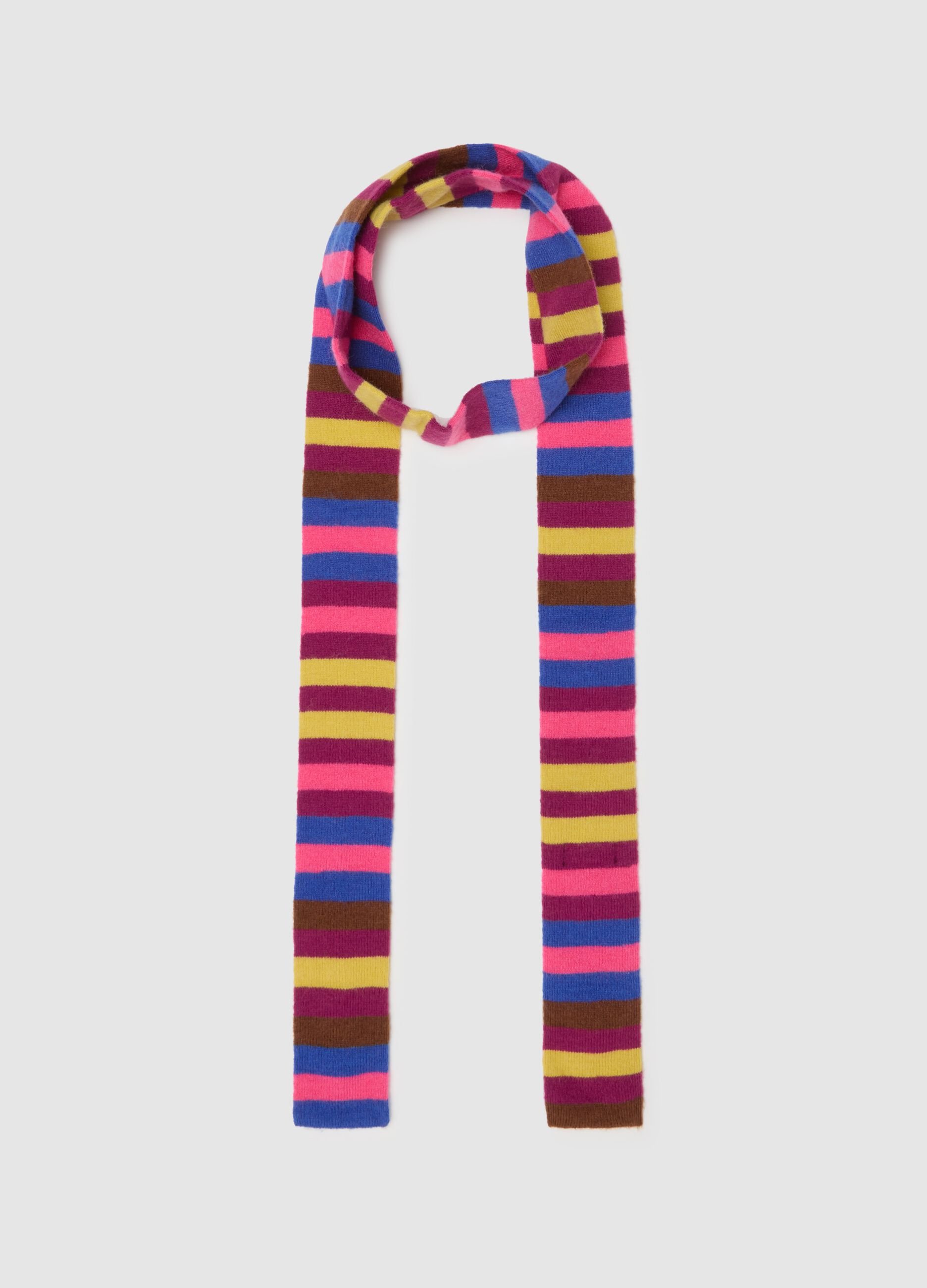 Multicolour striped scarf