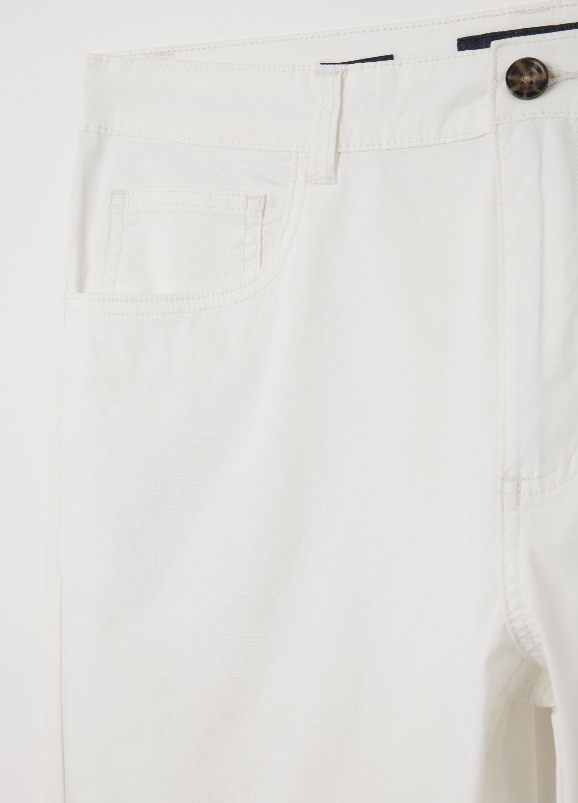 Pantaloni bianchi chino cinque tasche in cotone stretch