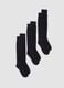 3-pack of long blue socks in stretchy organic cotton_0