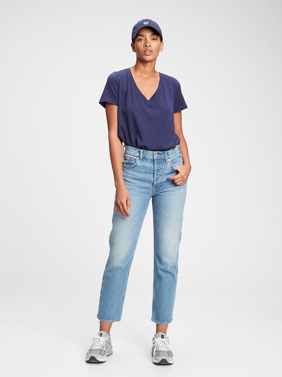 Organic cotton T-shirt with V neck_0