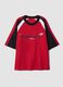Red pure cotton T-shirt with front print, relaxed fit_4