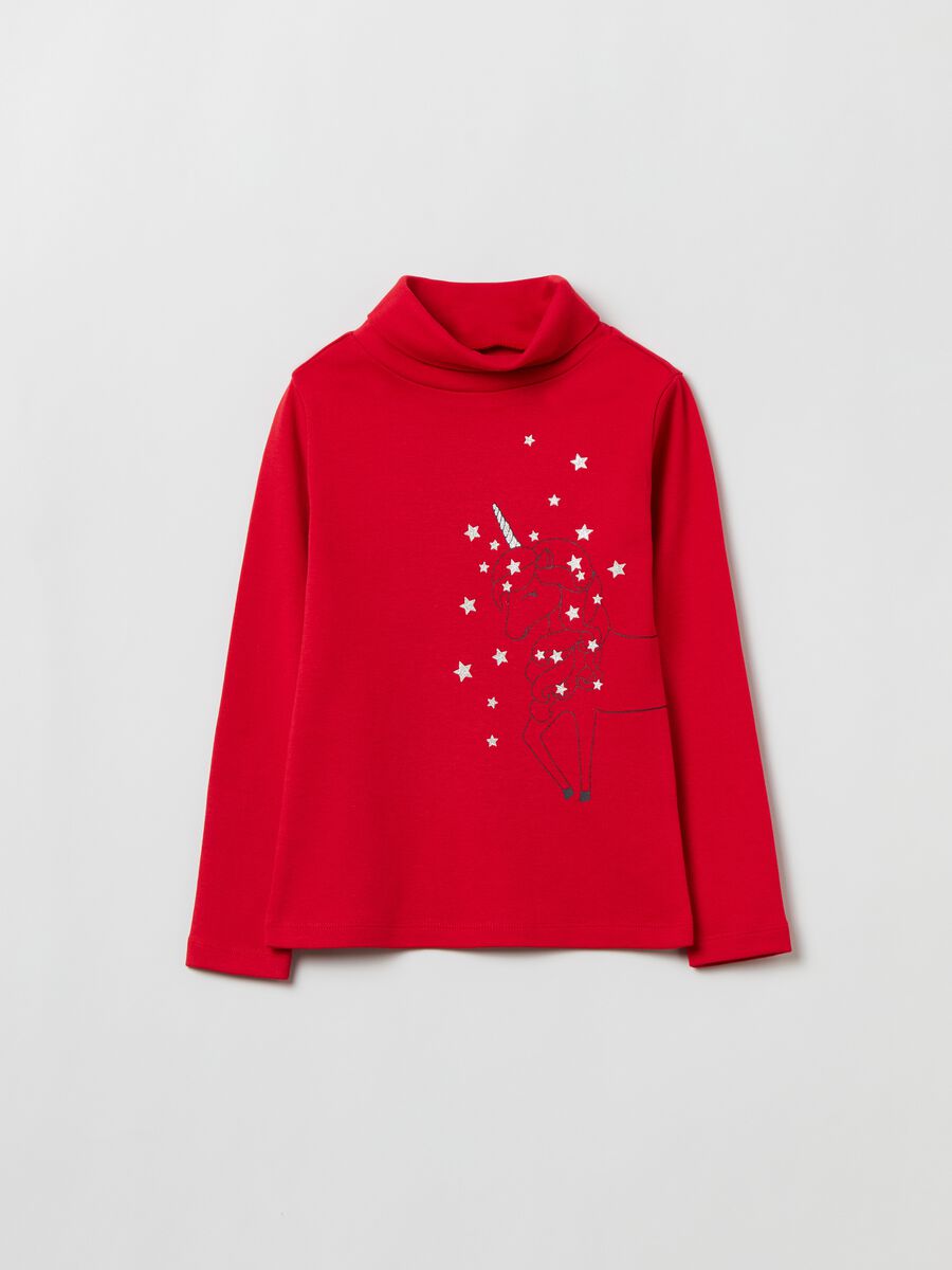 T-shirt maniche lunghe a collo alto_0