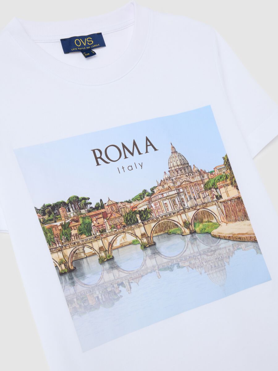 Women's pure white cotton T-shirt regular fit_5
