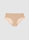 Beige regular fit briefs with lace details_4