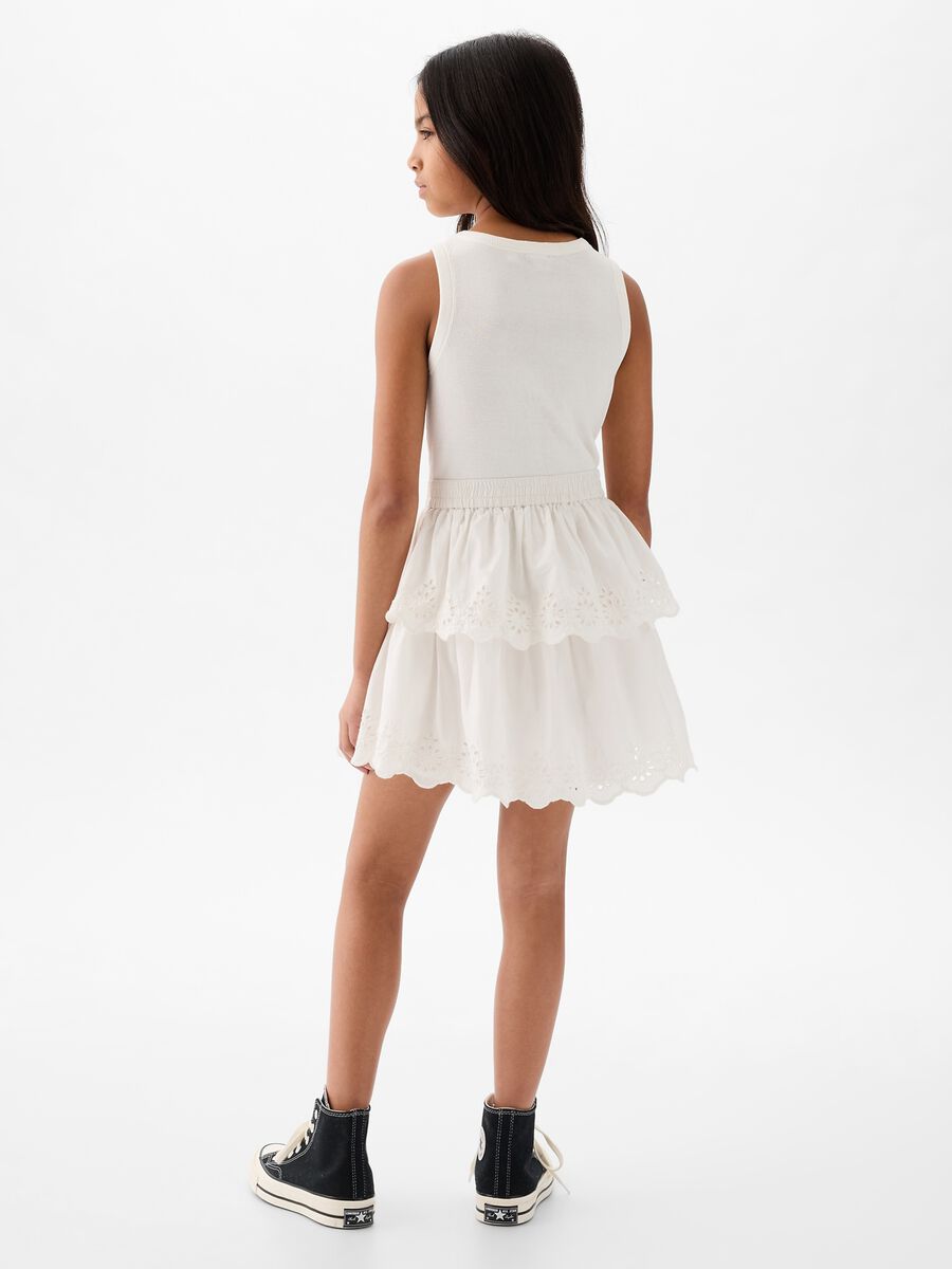 Dress with tiered skirt in broderie anglaise_1