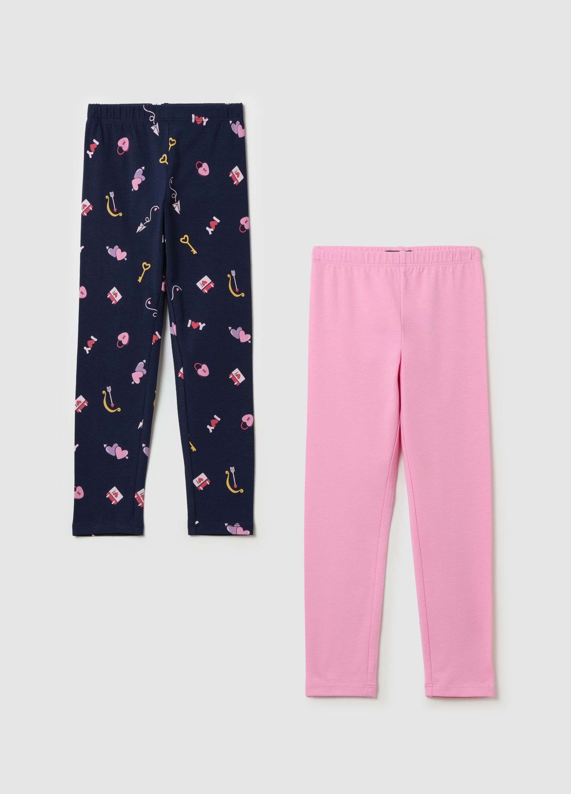 Two-pack leggings in stretch cotton