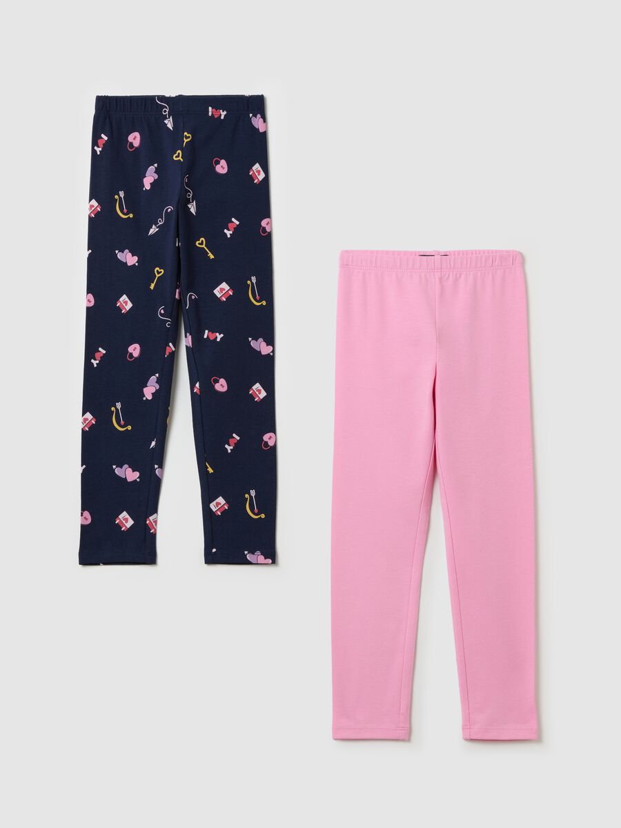 Two-pack leggings in stretch cotton_0