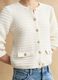 White pure cotton regular fit cardigan with buttons and pockets_3