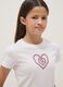 T-shirt bianca in cotone organico a maniche corte per ragazza regular fit_0