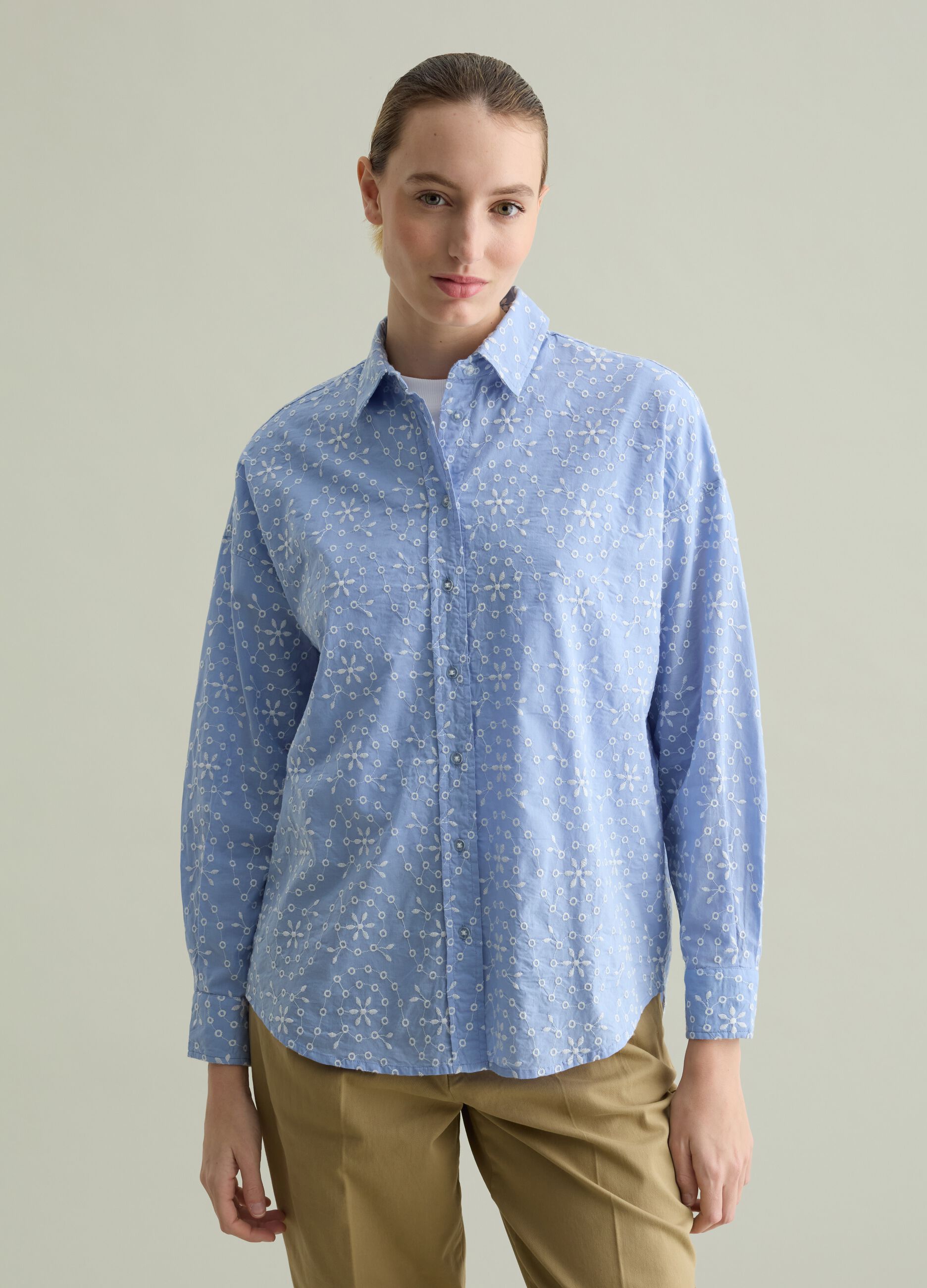 Camicia in pizzo sangallo