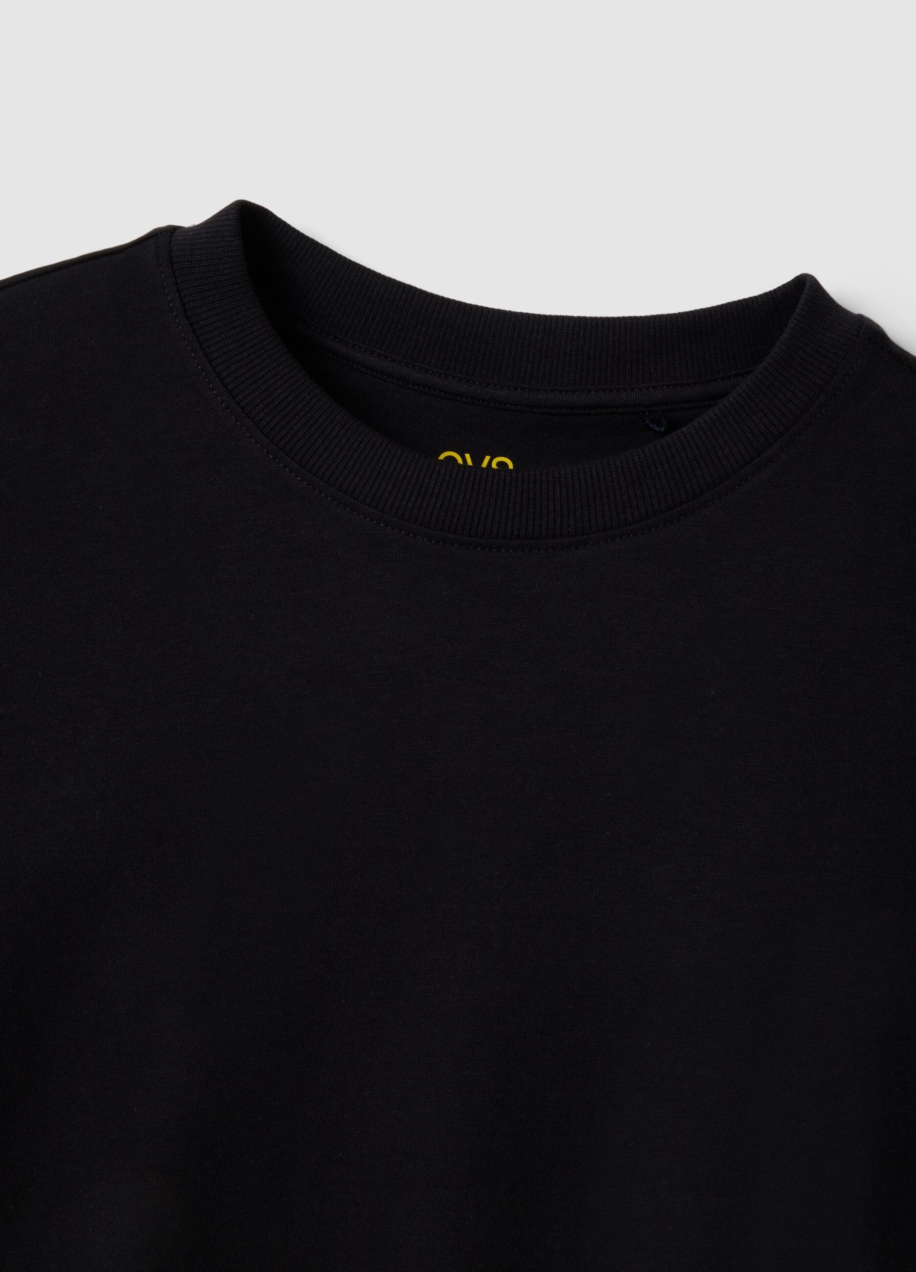 Oversized fit black short sleeve pure cotton t-shirt
