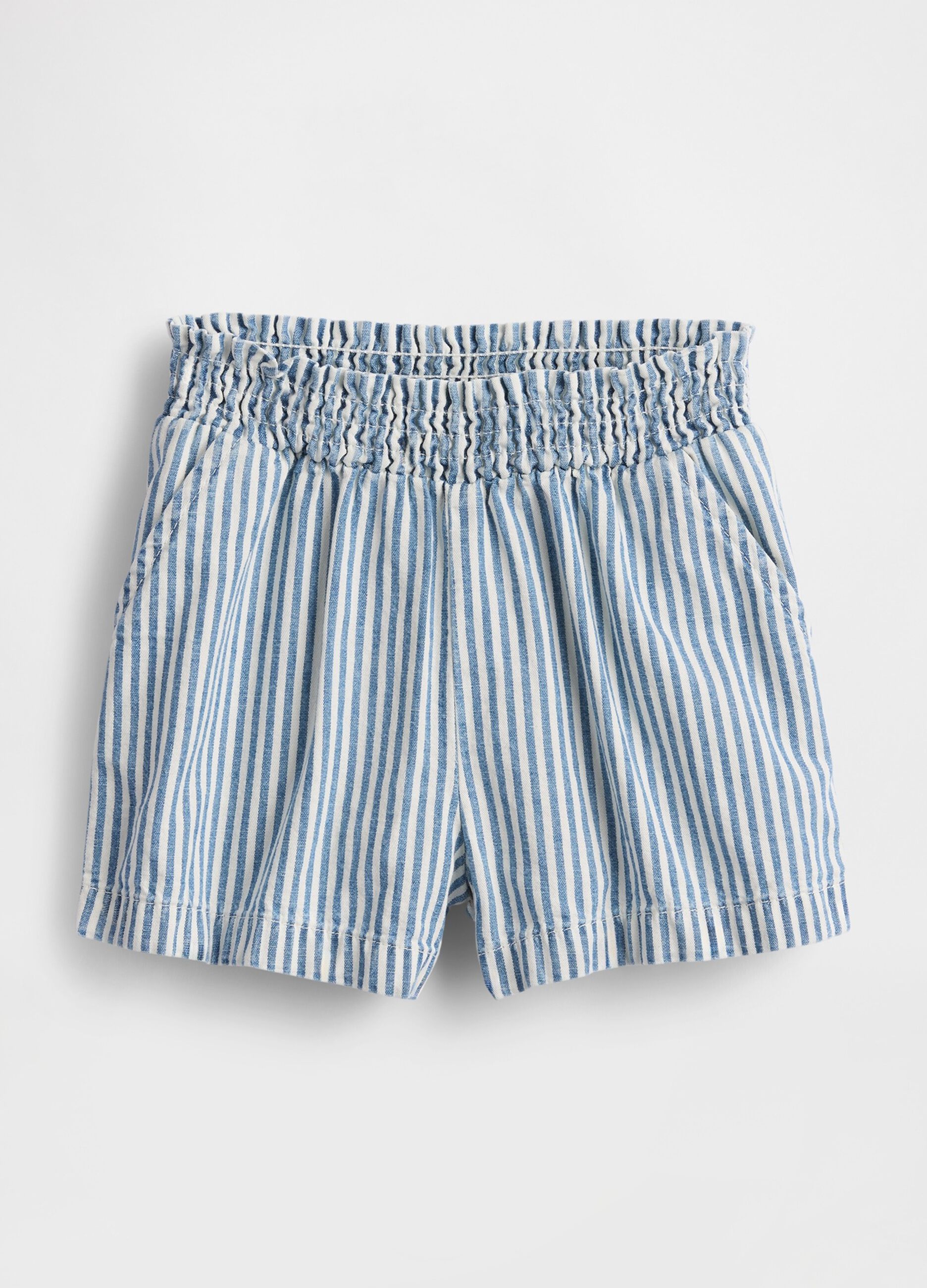 Blue striped shorts for spring-summer