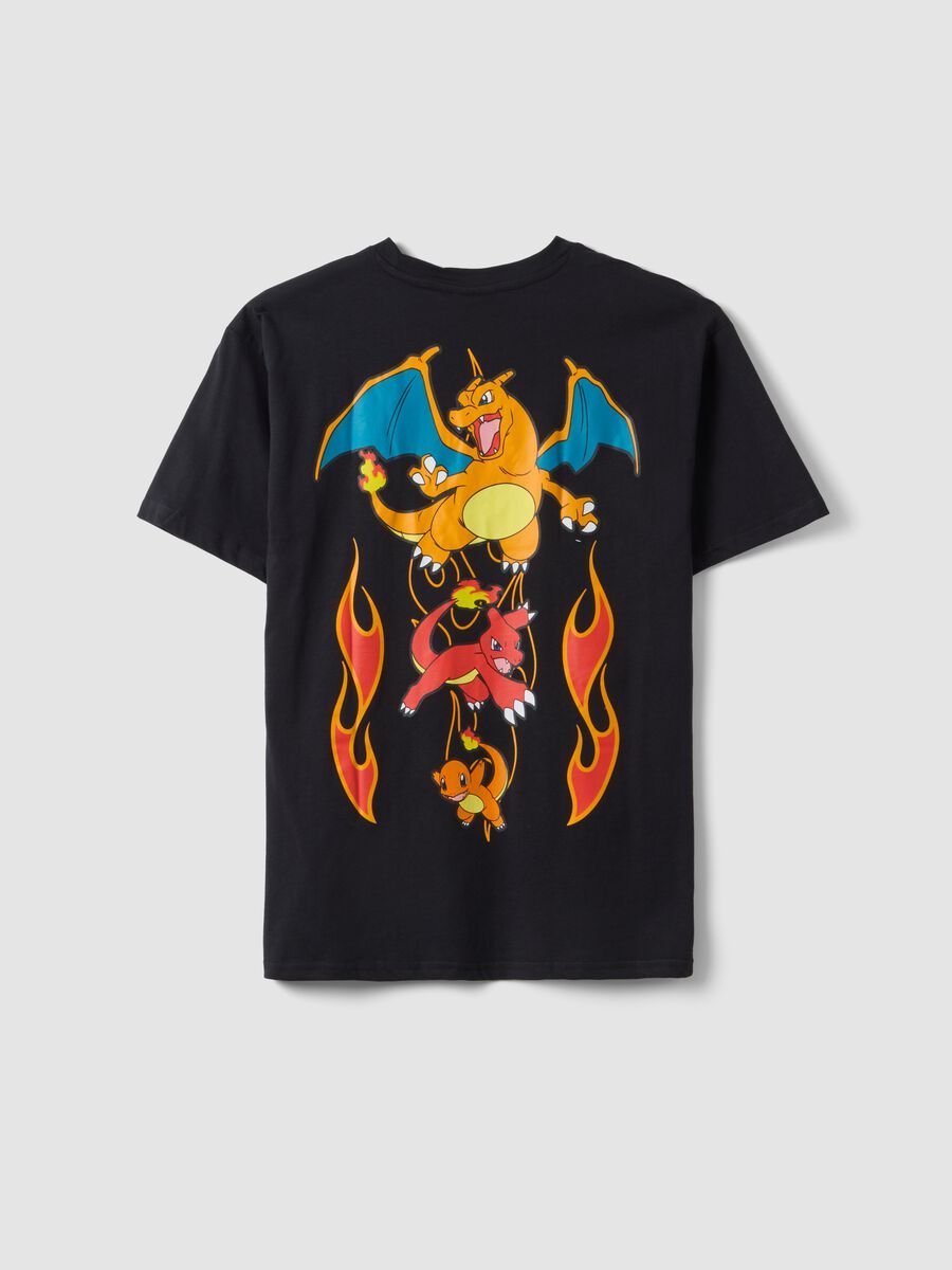Children's black pure cotton oversized fit Pok&eacute;mon print T-shirt_1