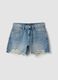 Light blue pure cotton denim shorts_0