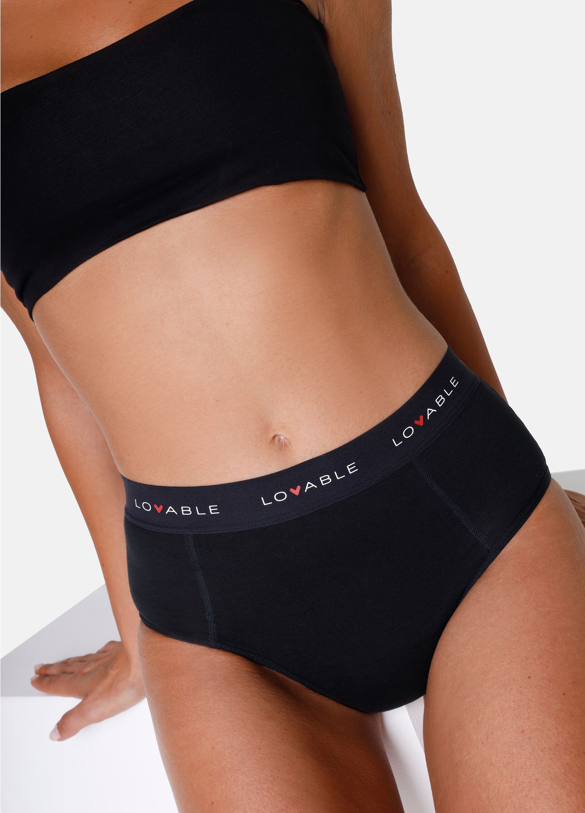 LOVABLE Slip da ciclo a vita alta flusso medio in cotone bio