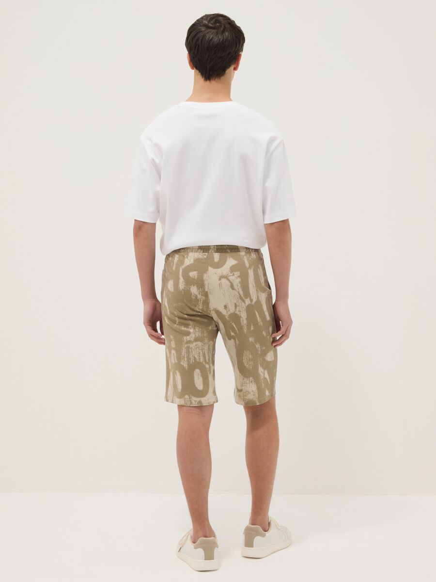 Pure Cotton Beige Printed Shorts for Boys Regular Fit_1