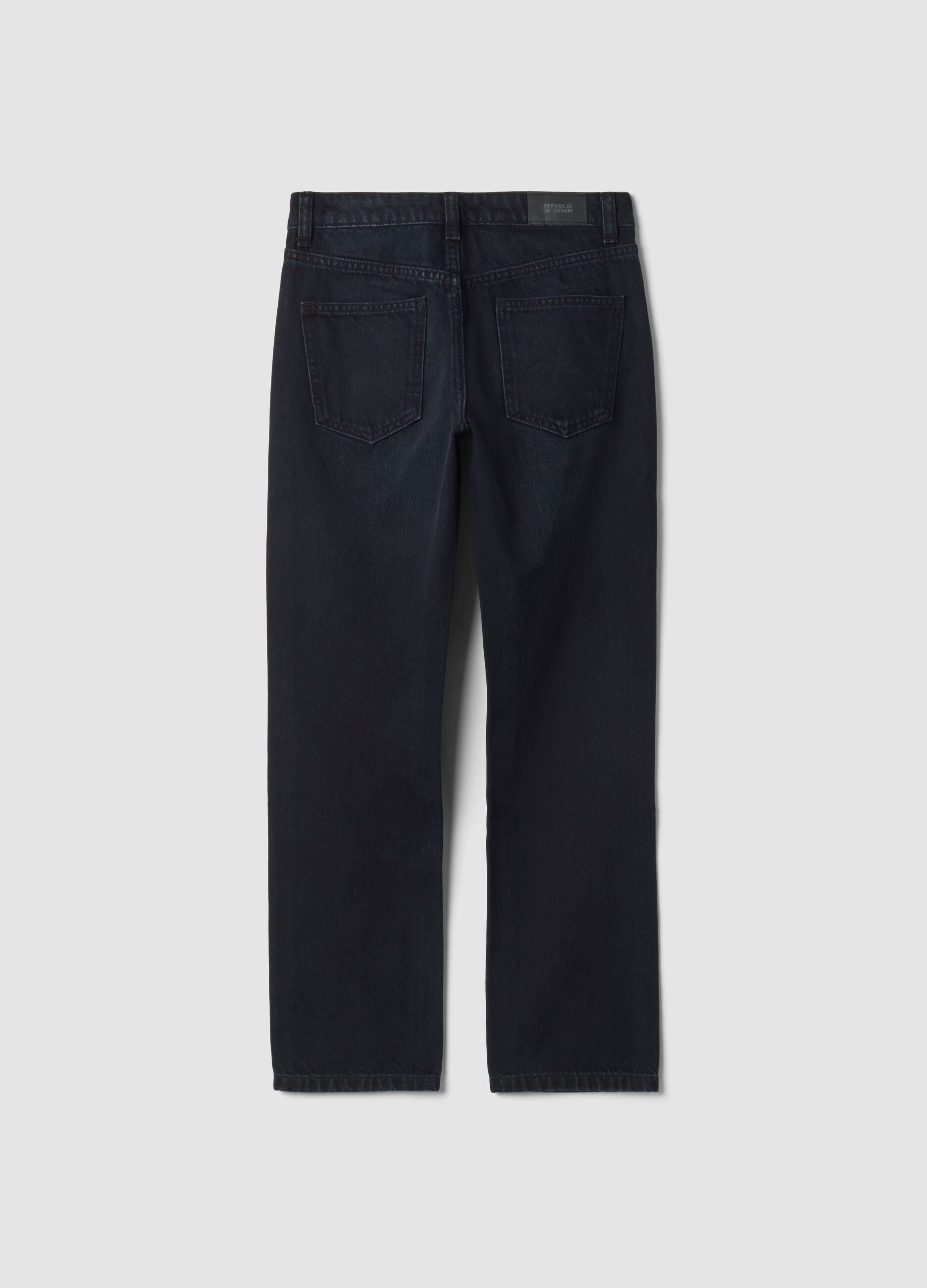 Blue pure cotton straight-fit jeans
