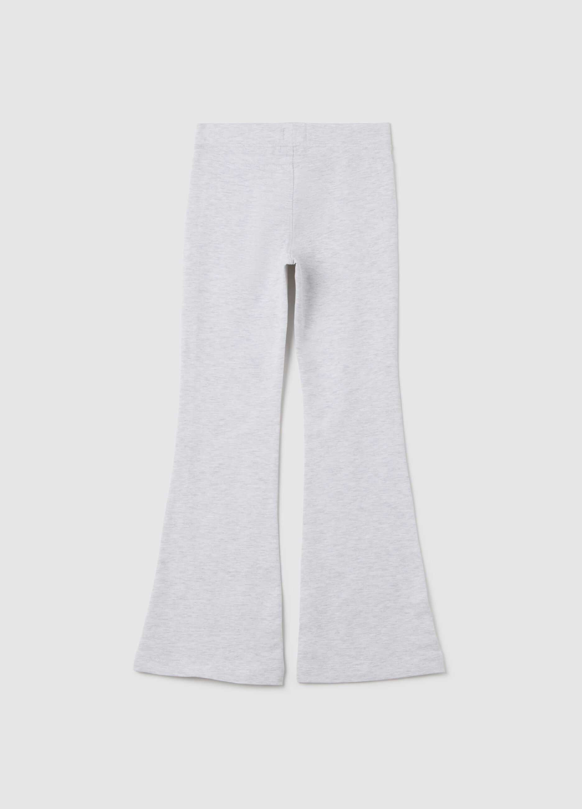 Girls' grey cotton slim fit leggings