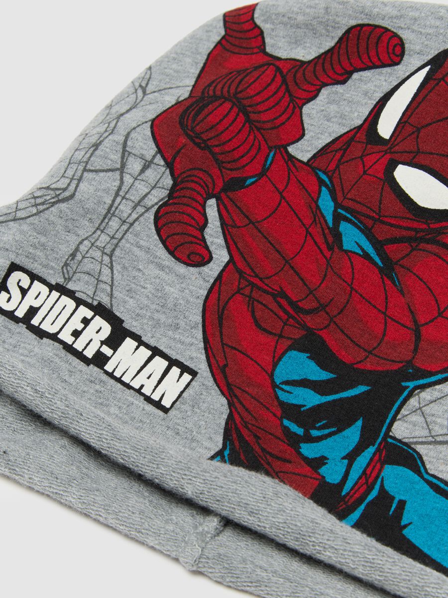 Cappello da bambino in cotone grigio multicolor con stampa Spider-Man_2