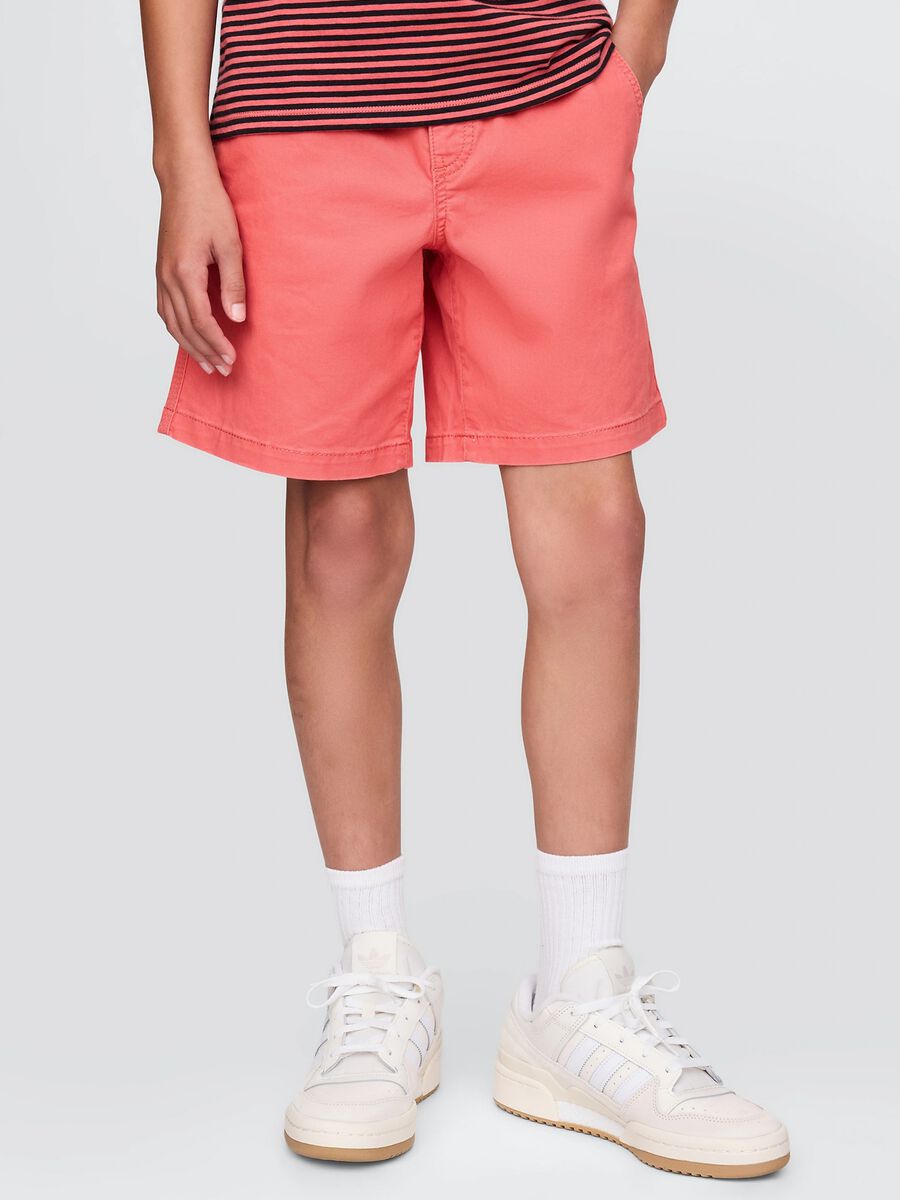 Orange shorts in stretch cotton_1