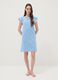 Sky-blue pure cotton nightdress with ruffle trim_1