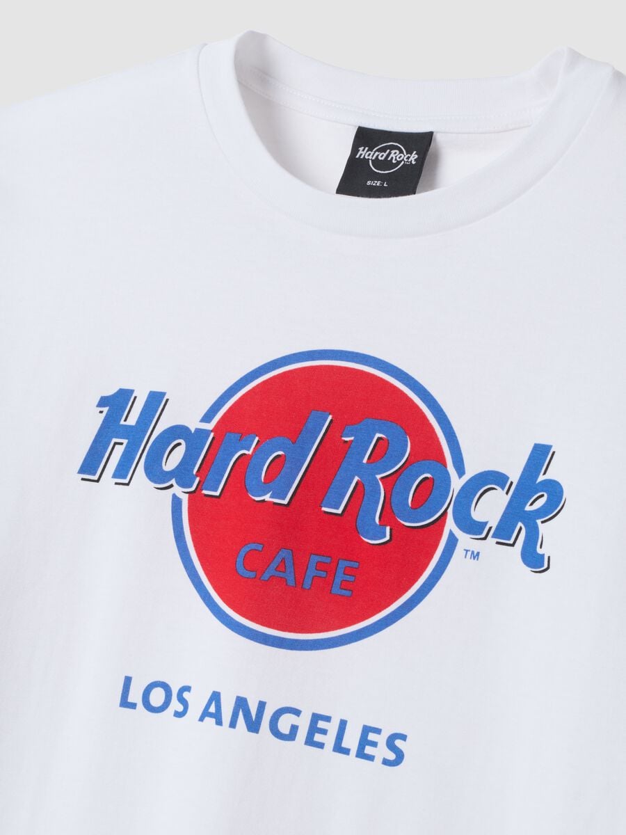 White pure cotton T-shirt with front print_1