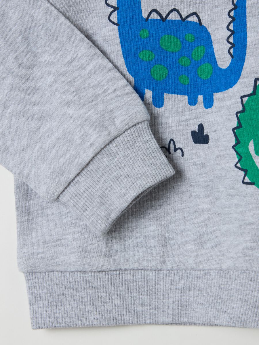 Sweatshirt with round neck and dinosaurs print_3