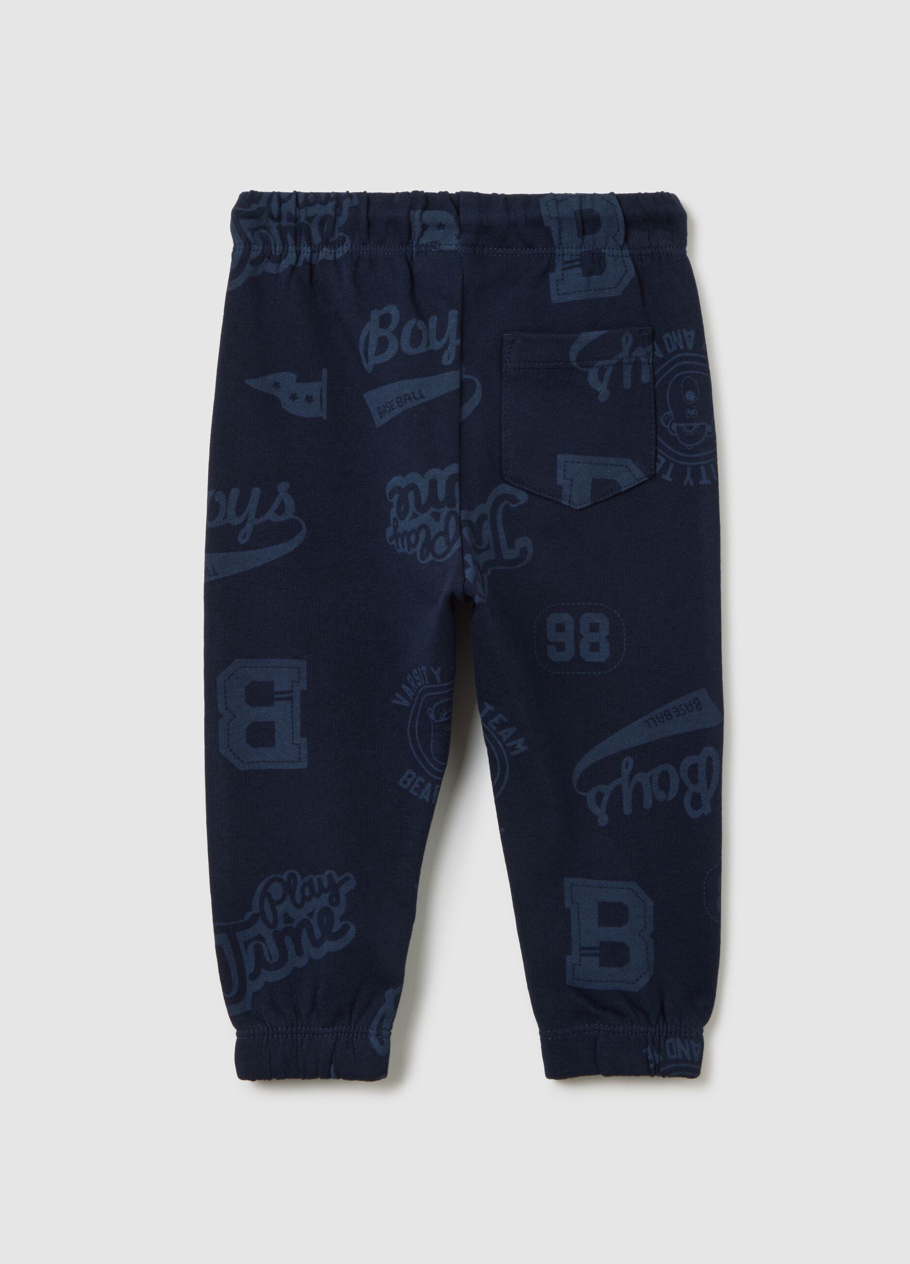 Blue regular fit children's trousers in pure cotton