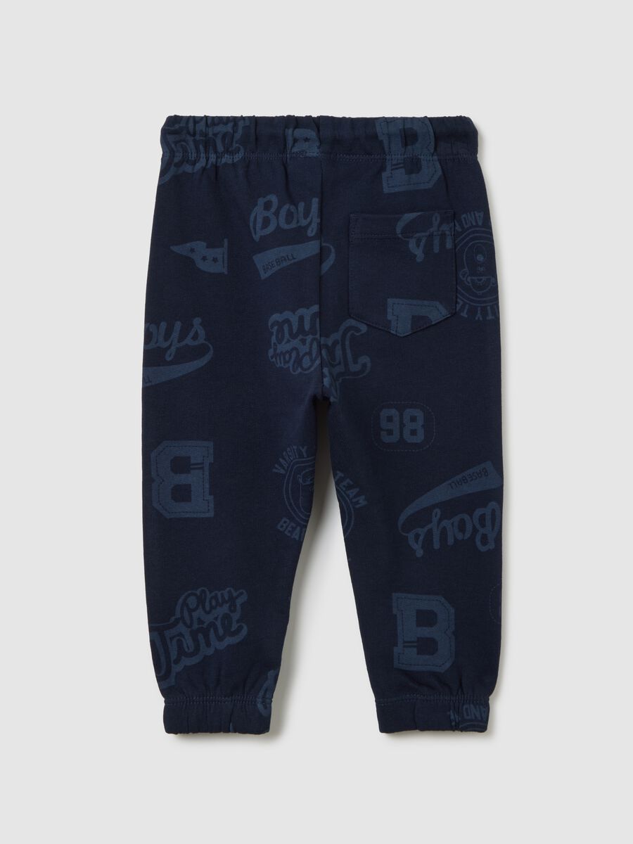 Blue regular fit children's trousers in pure cotton_1