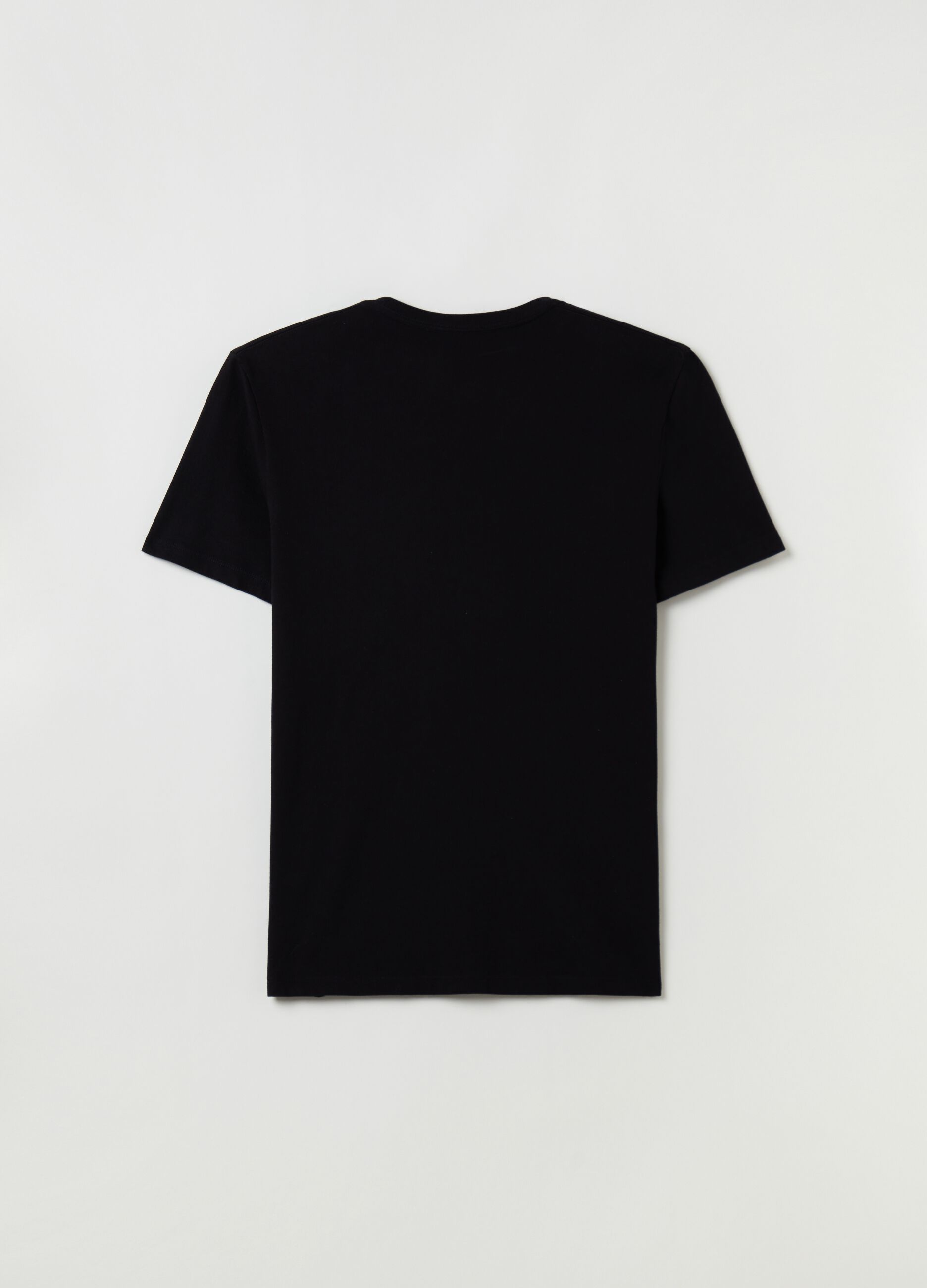 T-shirt in cotone scollo a V