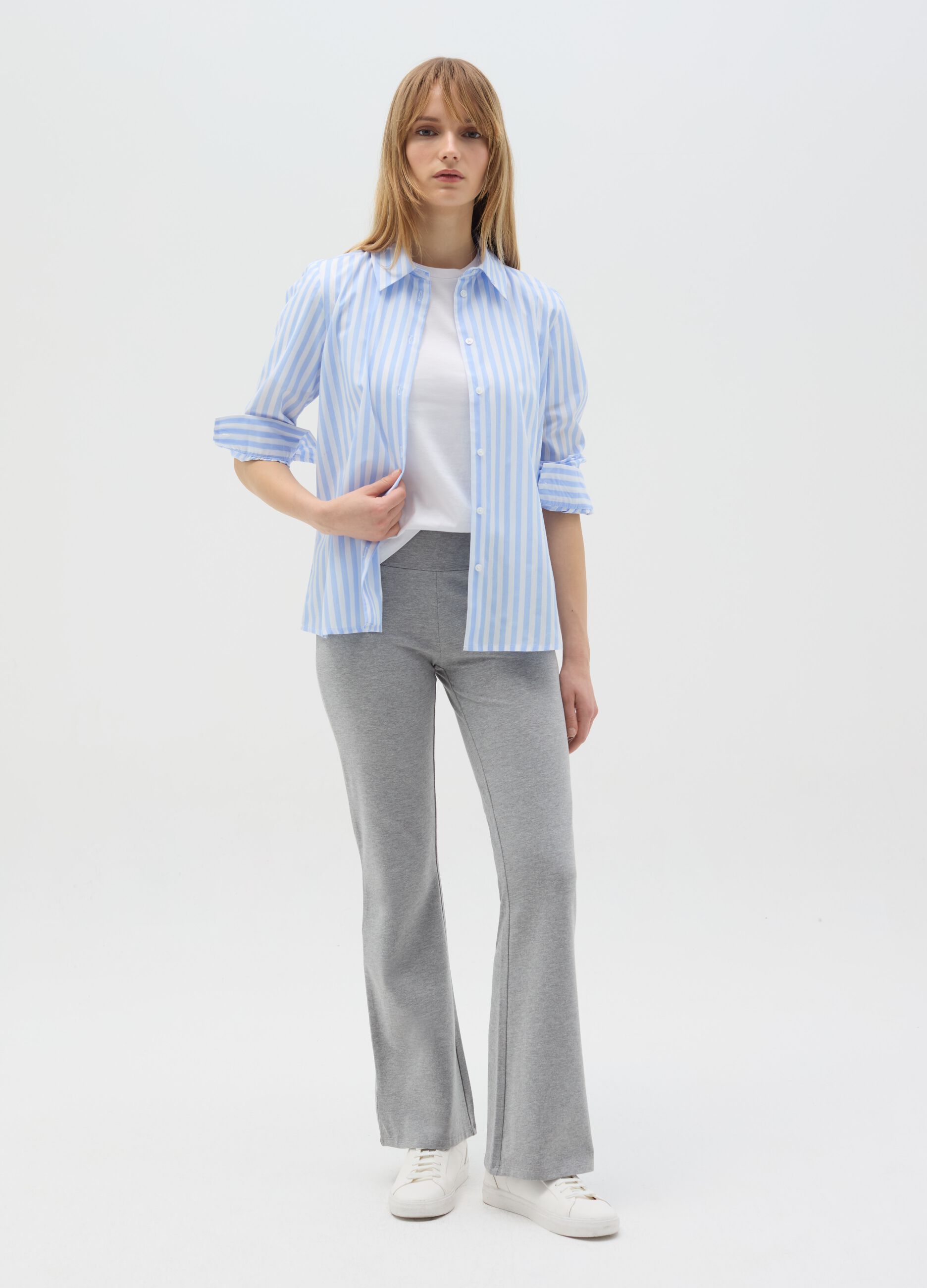 Essential flare-fit stretch cotton leggings
