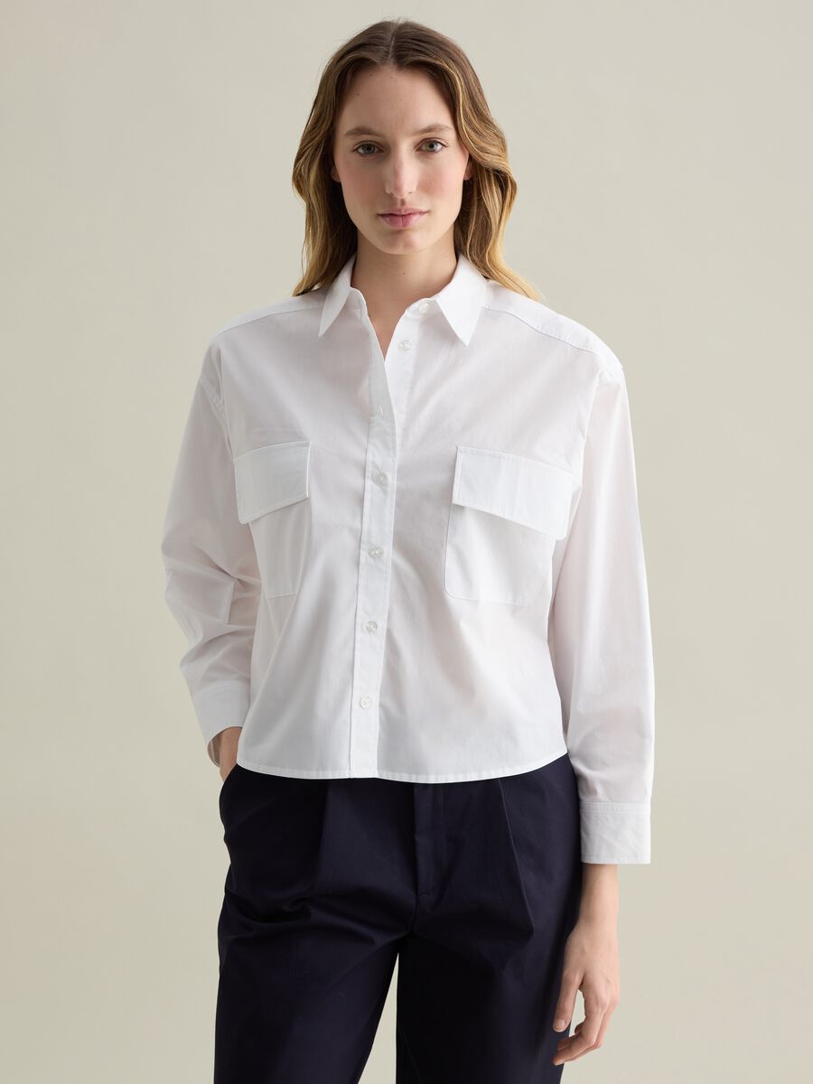 Poplin shirt with pockets_0