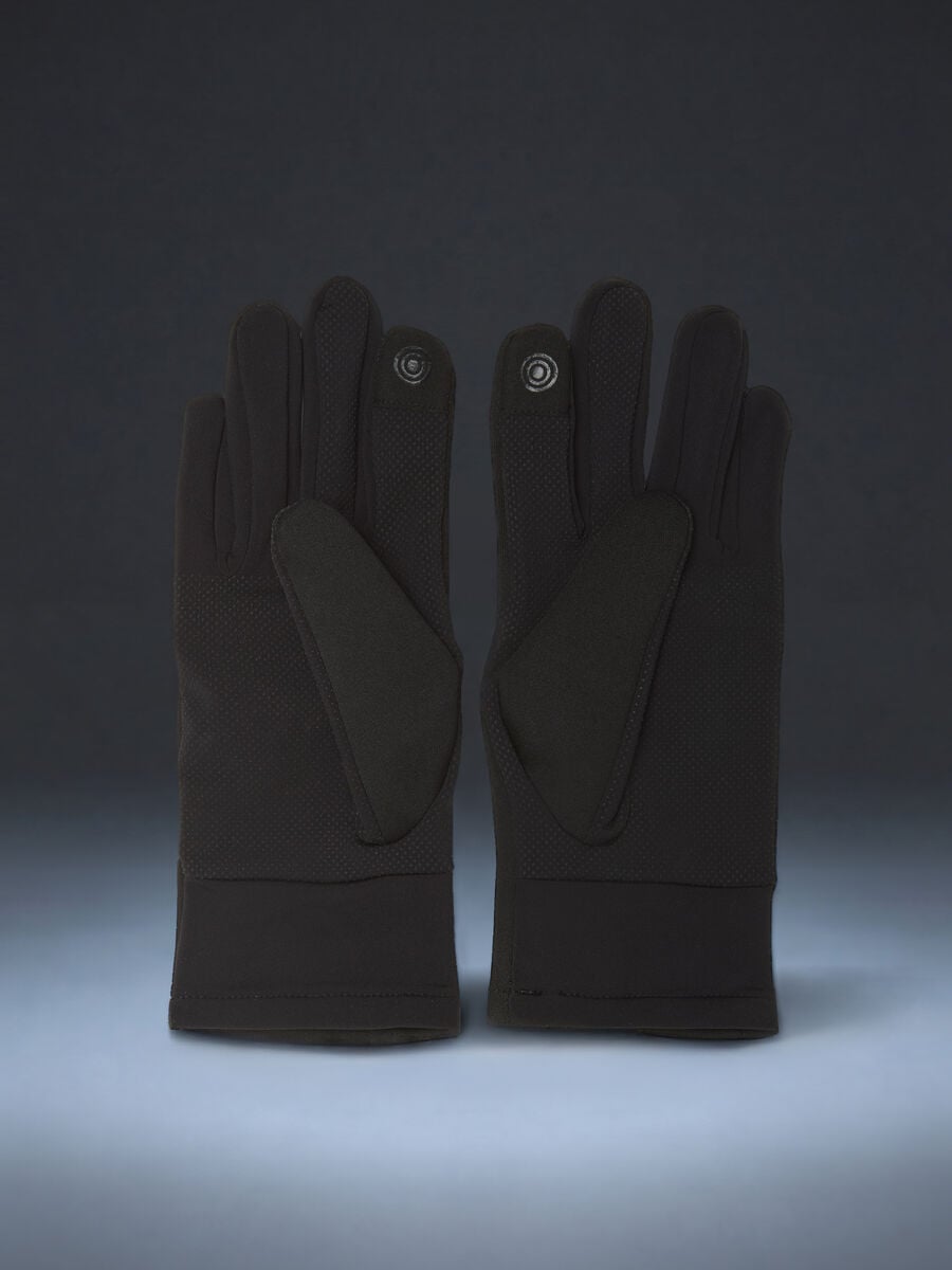 Black outdoor gloves with reflective inserts ALTAVIA WITH DEBORAH COMPAGNONI_1
