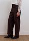 Pantaloni marroni in puro cotone barrel fit_3
