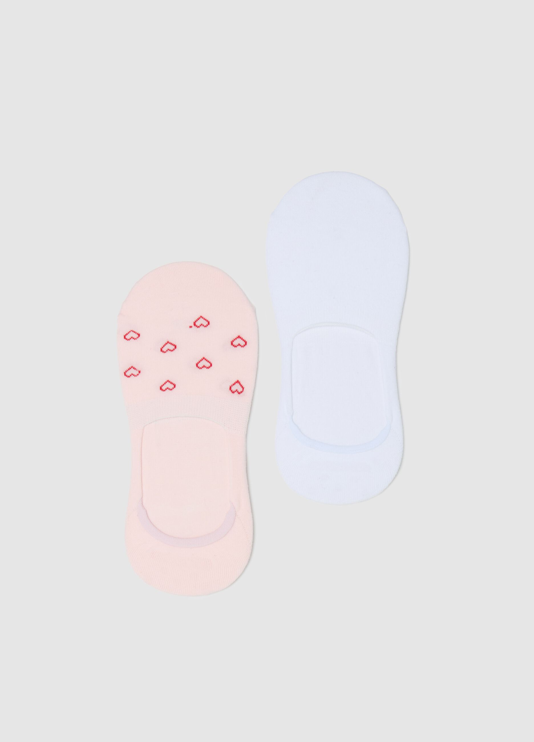 Two-pair pack white and pink shoe liners